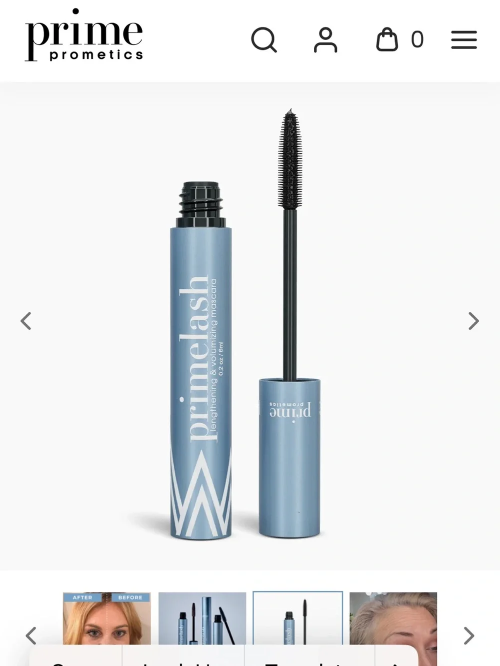 PrimeLash Lengthening & Volumizing Mascara, Color Black